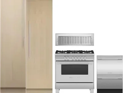 5 Piece Package Includes Refrigerator, Freezer, Range, Hood And Dishwasher